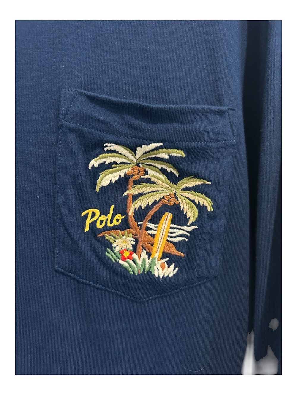 Polo by Ralph Lauren Navy Embroidered Long-Sleeve Pocket Tee - Picture 3 of 4